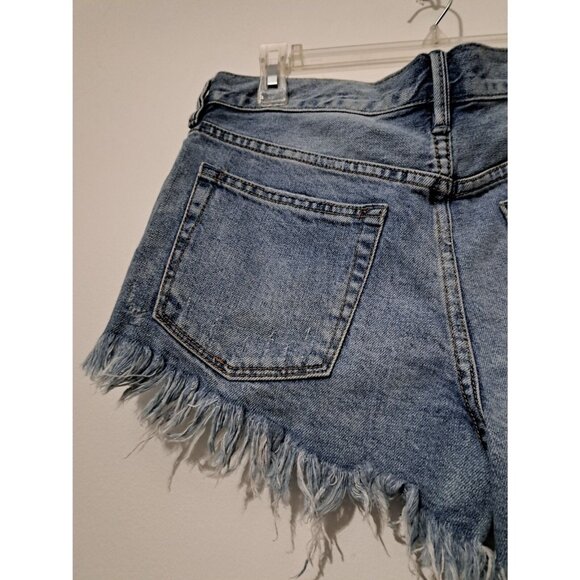 We The Free Blue denim high waisted short shorts size 27 - Picture 8 of 8